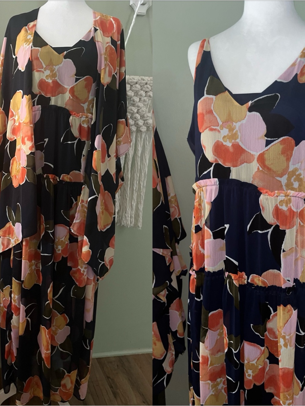 Maurices Floral Multi Layered Sundress + Matching Kimono